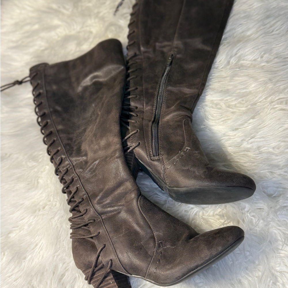 Report Taupe Knee High Boots